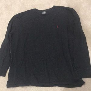 Polo heathered long sleeve pocket tee!